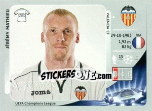 Sticker Jérémy Mathieu - UEFA Champions League 2012-2013 n. 394 - Panini