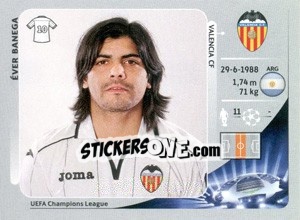 Sticker Éver Banega - UEFA Champions League 2012-2013 n. 399 - Panini