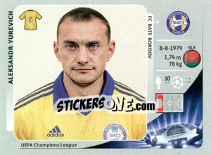 Sticker Aleksandr Yurevich - UEFA Champions League 2012-2013 - Panini
