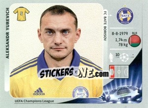 Cromo Aleksandr Yurevich - UEFA Champions League 2012-2013 - Panini