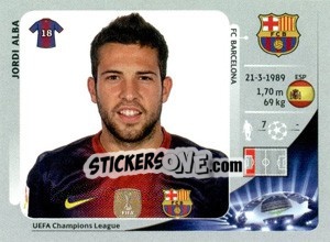 Sticker Jordi Alba - UEFA Champions League 2012-2013 - Panini