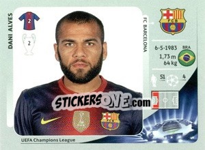 Sticker Dani Alves - UEFA Champions League 2012-2013 - Panini
