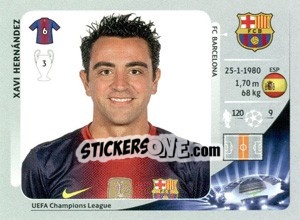 Cromo Xavi Hernández - UEFA Champions League 2012-2013 - Panini