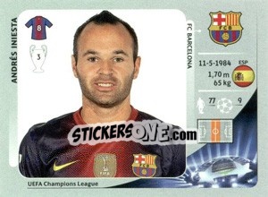 Sticker Andrés Iniesta - UEFA Champions League 2012-2013 n. 455 - Panini
