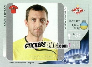 Sticker Andriy Dykan - UEFA Champions League 2012-2013 n. 481 - Panini