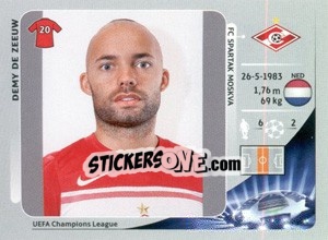 Sticker Demy de Zeeuw - UEFA Champions League 2012-2013 n. 489 - Panini