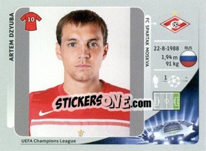 Sticker Artem Dzyuba - UEFA Champions League 2012-2013 - Panini