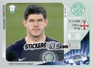 Sticker Fraser Forster - UEFA Champions League 2012-2013 n. 499 - Panini