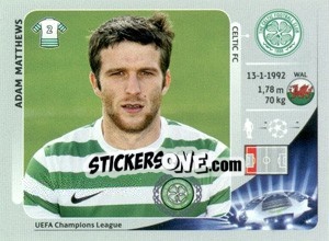 Sticker Adam Matthews - UEFA Champions League 2012-2013 n. 503 - Panini