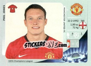 Sticker Phil Jones - UEFA Champions League 2012-2013 n. 521 - Panini