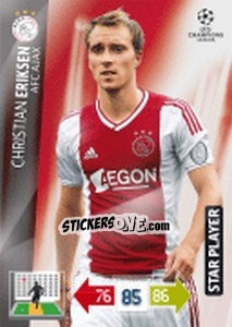 Sticker Christian Eriksen - UEFA Champions League 2012-2013. Adrenalyn XL n. 6 - Panini