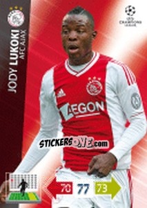 Figurina Jody Lukoki - UEFA Champions League 2012-2013. Adrenalyn XL n. 10 - Panini