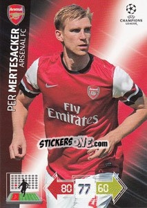 Sticker Per Mertesacker - UEFA Champions League 2012-2013. Adrenalyn XL n. 16 - Panini