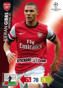 Sticker Kieran Gibbs - UEFA Champions League 2012-2013. Adrenalyn XL n. 18 - Panini