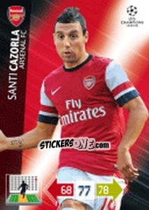 Sticker Santi Cazorla - UEFA Champions League 2012-2013. Adrenalyn XL n. 20 - Panini