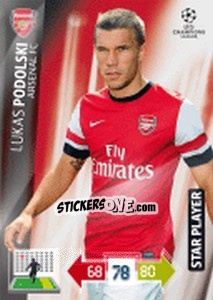 Figurina Lukas Podolski - UEFA Champions League 2012-2013. Adrenalyn XL - Panini