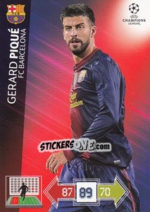 Sticker Gerard Piqué - UEFA Champions League 2012-2013. Adrenalyn XL n. 26 - Panini