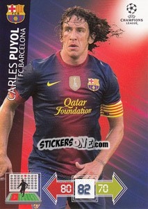 Sticker Carles Puyol - UEFA Champions League 2012-2013. Adrenalyn XL n. 28 - Panini