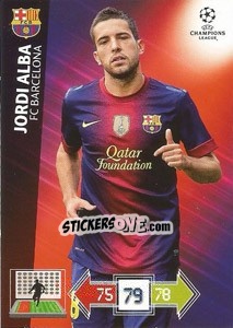 Sticker Jordi Alba - UEFA Champions League 2012-2013. Adrenalyn XL n. 30 - Panini