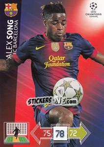 Sticker Alex Song - UEFA Champions League 2012-2013. Adrenalyn XL n. 36 - Panini