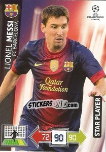 Figurina Lionel Messi - UEFA Champions League 2012-2013. Adrenalyn XL - Panini