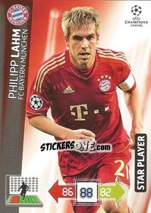 Sticker Philipp Lahm - UEFA Champions League 2012-2013. Adrenalyn XL n. 44 - Panini