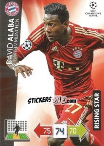 Sticker David Alaba - UEFA Champions League 2012-2013. Adrenalyn XL n. 52 - Panini