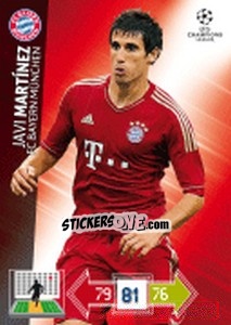 Cromo Javi Martínez - UEFA Champions League 2012-2013. Adrenalyn XL n. 54 - Panini