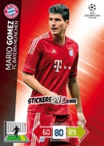 Sticker Mario Gomez - UEFA Champions League 2012-2013. Adrenalyn XL n. 55 - Panini