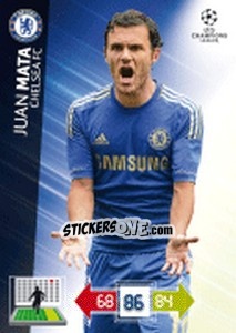 Sticker Juan Mata - UEFA Champions League 2012-2013. Adrenalyn XL n. 98 - Panini