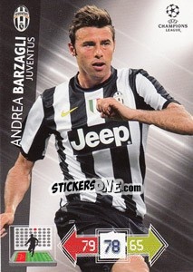 Sticker Andrea Barzagli - UEFA Champions League 2012-2013. Adrenalyn XL - Panini