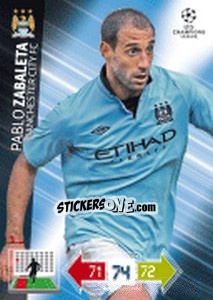 Cromo Pablo Zabaleta - UEFA Champions League 2012-2013. Adrenalyn XL - Panini