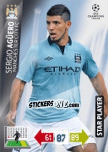 Sticker Sergio Agüero - UEFA Champions League 2012-2013. Adrenalyn XL - Panini