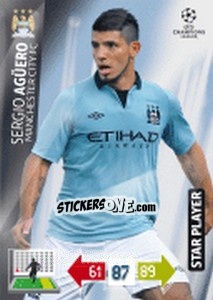 Figurina Sergio Agüero - UEFA Champions League 2012-2013. Adrenalyn XL - Panini