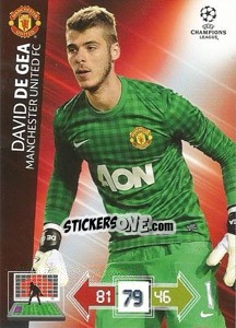 Figurina David de Gea - UEFA Champions League 2012-2013. Adrenalyn XL - Panini