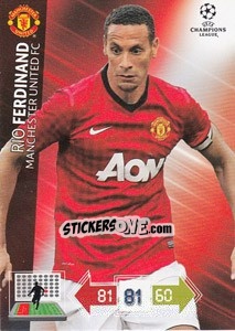 Sticker Rio Ferdinand - UEFA Champions League 2012-2013. Adrenalyn XL n. 138 - Panini