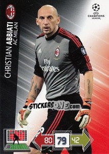 Sticker Christian Abbiati - UEFA Champions League 2012-2013. Adrenalyn XL - Panini