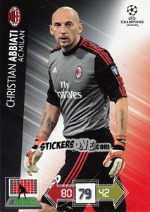 Sticker Christian Abbiati - UEFA Champions League 2012-2013. Adrenalyn XL n. 151 - Panini