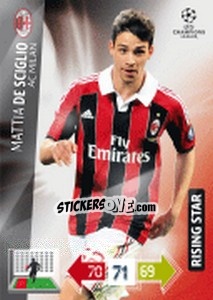 Sticker Mattia De Sciglio - UEFA Champions League 2012-2013. Adrenalyn XL n. 154 - Panini
