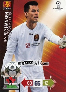 Sticker Jesper Hansen - UEFA Champions League 2012-2013. Adrenalyn XL n. 172 - Panini