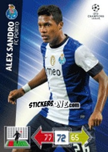 Cromo Alex Sandro - UEFA Champions League 2012-2013. Adrenalyn XL - Panini