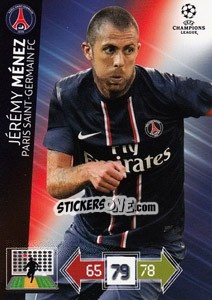Sticker Jérémy Ménez - UEFA Champions League 2012-2013. Adrenalyn XL n. 211 - Panini