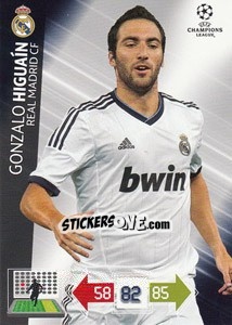 Figurina Gonzalo Higuaín - UEFA Champions League 2012-2013. Adrenalyn XL - Panini