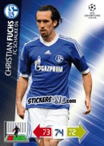 Sticker Christian Fuchs - UEFA Champions League 2012-2013. Adrenalyn XL n. 239 - Panini