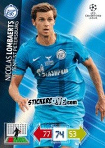 Sticker Nicolas Lombaerts - UEFA Champions League 2012-2013. Adrenalyn XL n. 267 - Panini