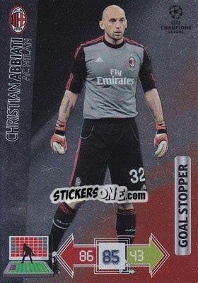Sticker Christian Abbiati - UEFA Champions League 2012-2013. Adrenalyn XL n. 286 - Panini