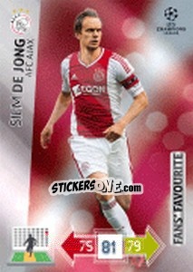 Sticker Siem de Jong - UEFA Champions League 2012-2013. Adrenalyn XL n. 296 - Panini