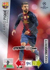 Cromo Gerard Piqué - UEFA Champions League 2012-2013. Adrenalyn XL - Panini