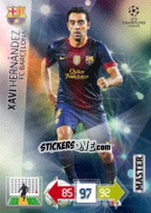 Sticker Xavi Hernández - UEFA Champions League 2012-2013. Adrenalyn XL - Panini