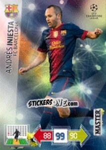 Sticker Andrés Iniesta - UEFA Champions League 2012-2013. Adrenalyn XL n. 329 - Panini